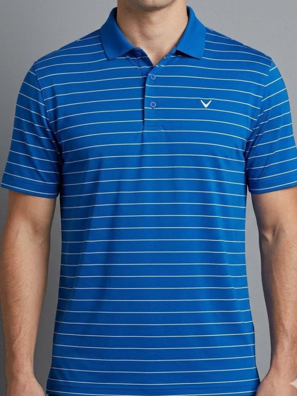 Callaway Opti-Dri Blue White Striped Golf Polo Shirt Men's L Never Worn